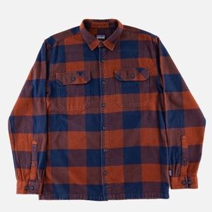 Patagonia Mens Medium Fjord Flannel Long Sleeve Button Up Shirt Check Plaid